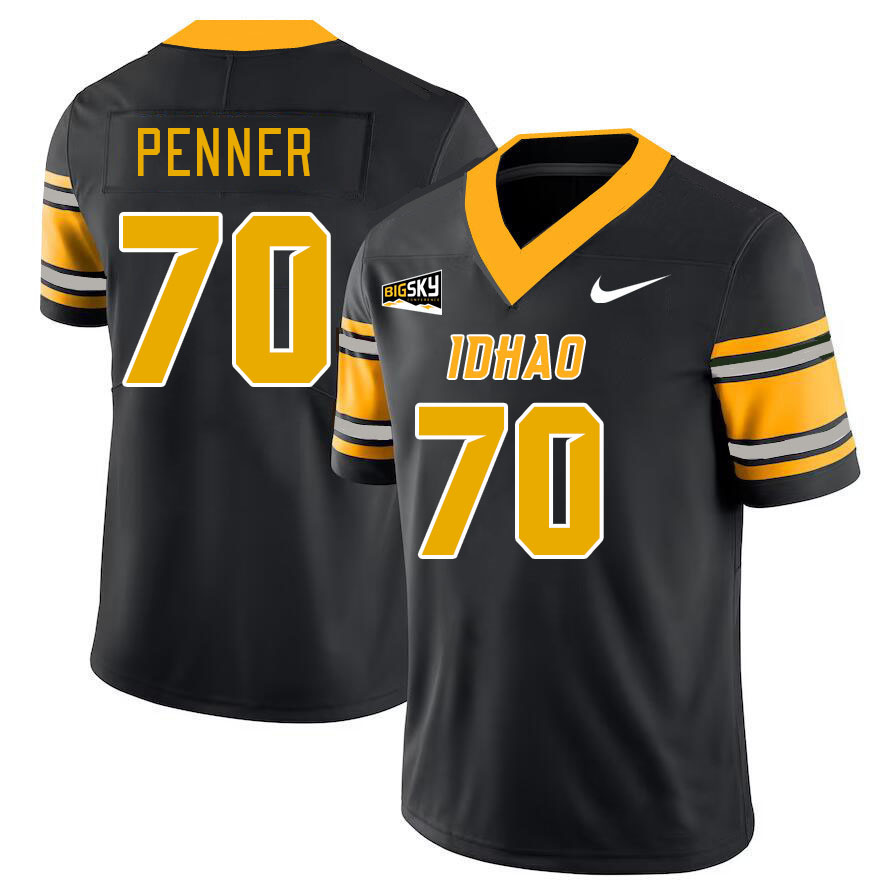 Men-Youth #70 Zach Penner Idaho Vandals 2023 College Football Jerseys Stitched-Black